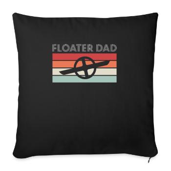 Floater Dad Shirt Vintage Retro Geschenk - Sofakissenbezug 45 x 45 cm - Schwarz - Vorne