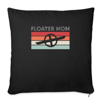 Floater Mom Shirt Vintage Retro Geschenk - Sofakissenbezug 45 x 45 cm - Schwarz - Vorne