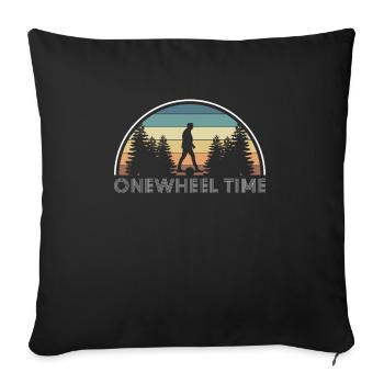Onewheel Time Shirt Vintage Retro Gift - Sofa pillowcase 17,3'' x 17,3'' (45 x 45 cm) - black - Front