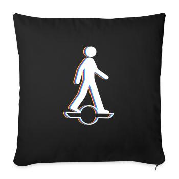 Stick Figure Onewheel Shirt Gift - Sofa pillowcase 17,3'' x 17,3'' (45 x 45 cm) - black - Front