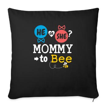 Il ou elle maman à l’abeille sexe révéler le bébé de la famille - Housse de coussin décorative 45 x 45 cm - noir - Devant