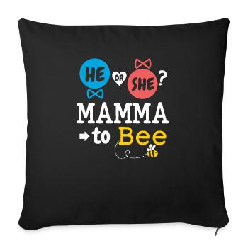 Il ou elle maman à l’abeille sexe révéler bébé de la famille - Housse de coussin décorative 45 x 45 cm - noir - Devant