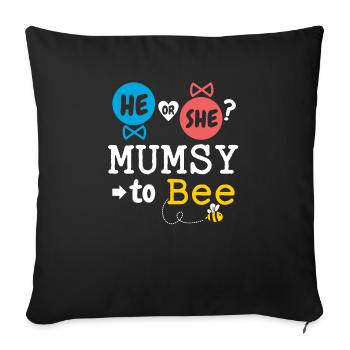 Il ou elle maman à l’abeille sexe révéler le bébé de la famille - Housse de coussin décorative 45 x 45 cm - noir - Devant