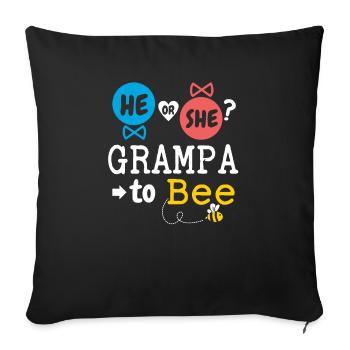 Il ou elle Grampa à Bee Sexe Révéler le bébé de la famille - Housse de coussin décorative 45 x 45 cm - noir - Devant