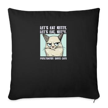 Punctuation Saves Lives I Funny English Grammar - Sofakissenbezug 45 x 45 cm - Schwarz - Vorne