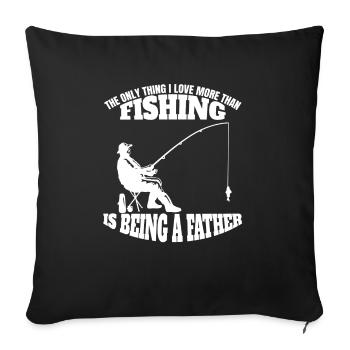 Pêche à la ligne Pêche Pêche Pêche à l’hameçon - Housse de coussin décorative 45 x 45 cm - noir - Devant