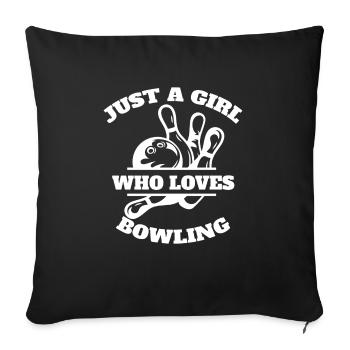 Bowling Cone Filles Bowling Ball Bowling Bowler - Housse de coussin décorative 45 x 45 cm - noir - Devant