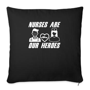 Nurses are our heroes - Sofa pillowcase 17,3'' x 17,3'' (45 x 45 cm) - black - Front