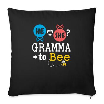Il ou elle gramma à l’abeille sexe révéler le bébé de la famille - Housse de coussin décorative 45 x 45 cm - noir - Devant