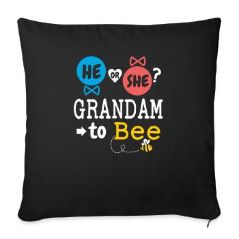 Il ou elle grand-mère à l’abeille sexe révéler la famille - Housse de coussin décorative 45 x 45 cm - noir - Devant