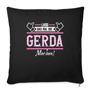 Gerda Geschenkidee Geschenk Geburtstag - Sofakissenbezug 45 x 45 cm - Schwarz - Vorne
