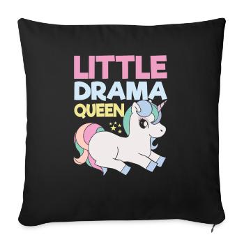 Little Drama Queen Einhorn Zicke Spruch - Sofakissenbezug 45 x 45 cm - Schwarz - Vorne