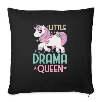 Little Drama Queen Einhorn Zicke Spruch - Sofakissenbezug 45 x 45 cm - Schwarz - Vorne