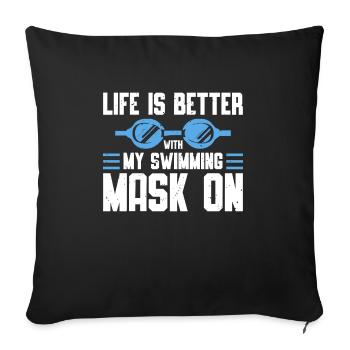 Schimmer Schwimmen La vie est meilleure avec mon - Housse de coussin décorative 45 x 45 cm - noir - Devant