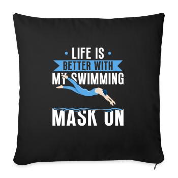 Schimmer Schwimmen La vie est meilleure avec mon - Housse de coussin décorative 45 x 45 cm - noir - Devant