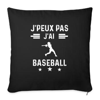 je peux pas j'ai baseball sport femme cadeau - Housse de coussin décorative 45 x 45 cm - noir - Devant