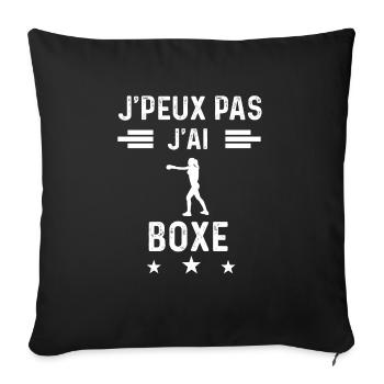 je peux pas j'ai boxe femme cadeau - Housse de coussin décorative 45 x 45 cm - noir - Devant