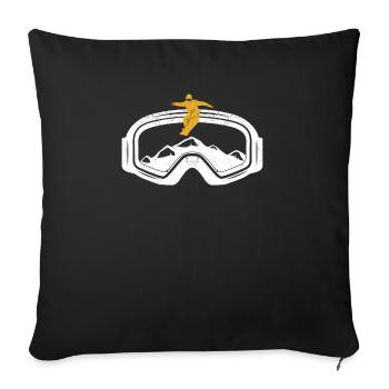 Ski Snowboard Goggles Skiing Snow Mountain Winter - Sofa pillowcase 17,3'' x 17,3'' (45 x 45 cm) - black - Front