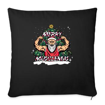 Christmas Muscle Santa Tree - Sofa pillowcase 17,3'' x 17,3'' (45 x 45 cm) - black - Front