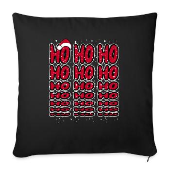 Ho Ho Ho - Christmas Weihnachten Santa Hat - Sofa pillowcase 17,3'' x 17,3'' (45 x 45 cm) - black - Front