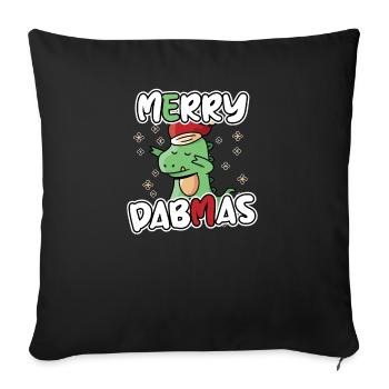 Dabbing Dino Dab Christmas - Sofa pillowcase 17,3'' x 17,3'' (45 x 45 cm) - black - Front
