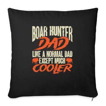 Chasse au sanglier chasseur sanglier - Housse de coussin décorative 45 x 45 cm - noir - Devant