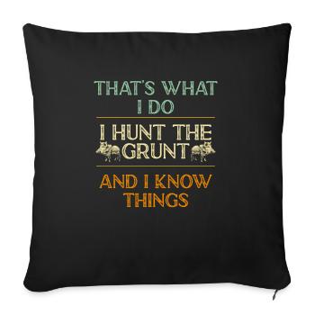 Chasse au sanglier chasseur sanglier - Housse de coussin décorative 45 x 45 cm - noir - Devant