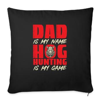 Chasse au sanglier chasseur sanglier - Housse de coussin décorative 45 x 45 cm - noir - Devant