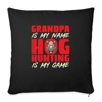 Chasse au sanglier chasseur sanglier - Housse de coussin décorative 45 x 45 cm - noir - Devant