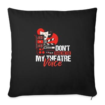 Domt me fait utiliser mon lecteur de théâtre vocal de théâtre - Housse de coussin décorative 45 x 45 cm - noir - Devant