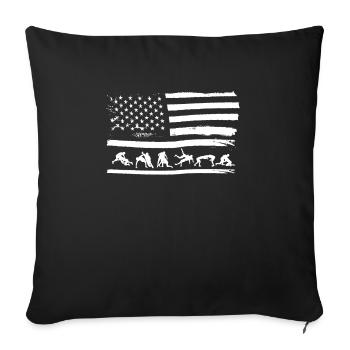 USA Flag America Flag Wrestling Shirt - Sofa pillowcase 17,3'' x 17,3'' (45 x 45 cm) - black - Front