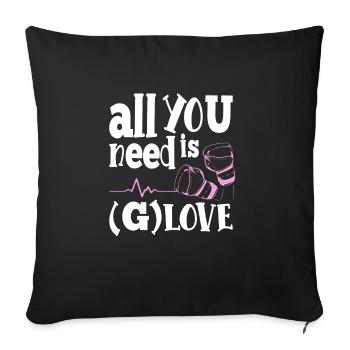Boxing Gloves All You Need Is G-Love Funny Boxing - Sofa pillowcase 17,3'' x 17,3'' (45 x 45 cm) - black - Front