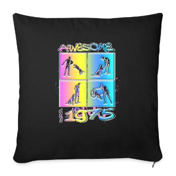 Génial depuis 1975. Agilité, Hundetraining - Housse de coussin décorative 45 x 45 cm - noir - Devant