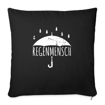 Regenmensch Natur Wald Regen Herbst Laub Outdoor - Sofakissenbezug 45 x 45 cm - Schwarz - Vorne