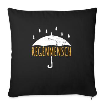 Regenmensch Natur Wald Regen Herbst Laub Outdoor - Sofakissenbezug 45 x 45 cm - Schwarz - Vorne