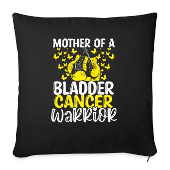 Sensibilisation au cancer de la vessie Fête des mères Maman - Housse de coussin décorative 45 x 45 cm - noir - Devant