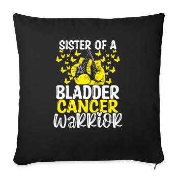 Bladder Cancer Awareness Sister Twins Sibling - Sofa pillowcase 17,3'' x 17,3'' (45 x 45 cm) - black - Front