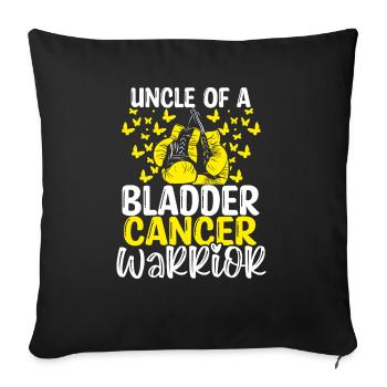 Sensibilisation au cancer de la vessie Oncle Neveu Nièce - Housse de coussin décorative 45 x 45 cm - noir - Devant