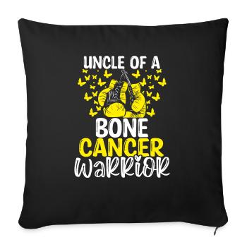 Bone Cancer Awareness Uncle Nephew Niece - Sofa pillowcase 17,3'' x 17,3'' (45 x 45 cm) - black - Front