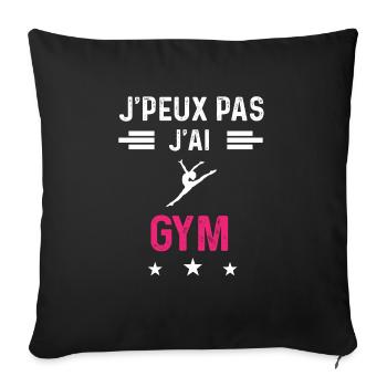 je peux pas j'ai gym drôle femme - Housse de coussin décorative 45 x 45 cm - noir - Devant