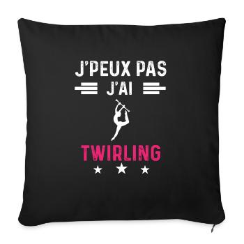 je peux pas j'ai twirling drôle femme - Housse de coussin décorative 45 x 45 cm - noir - Devant