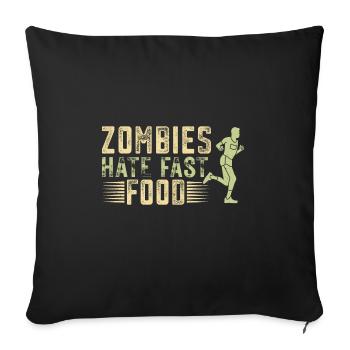 Marathon running zombies hate fast food - Sofa pillowcase 17,3'' x 17,3'' (45 x 45 cm) - black - Front