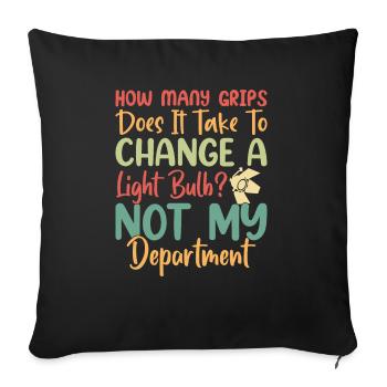 How many grips does it take to chance .. - Sofa pillowcase 17,3'' x 17,3'' (45 x 45 cm) - black - Front