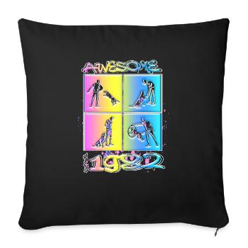 Awesome since 1982. Agility, Hundetraining - Sofa pillowcase 17,3'' x 17,3'' (45 x 45 cm) - black - Front