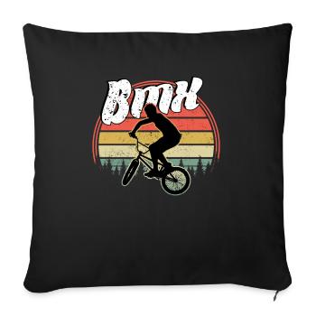 BMX / Bmx Fahrrad / Fahrrad / Geschenk / Radfahrer - Sofakissenbezug 45 x 45 cm - Schwarz - Vorne
