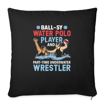 Water Polo Wasserball - Sofa pillowcase 17,3'' x 17,3'' (45 x 45 cm) - black - Front