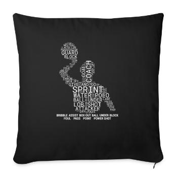 Water Polo Wasserball - Sofa pillowcase 17,3'' x 17,3'' (45 x 45 cm) - black - Front
