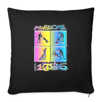 Awesome since 1986. Agility, Hundetraining - Sofa pillowcase 17,3'' x 17,3'' (45 x 45 cm) - black - Front