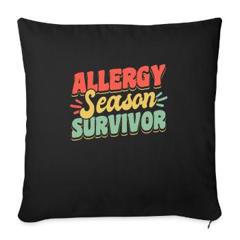 Allergy Season Survivor Shirt Gift - Sofa pillowcase 17,3'' x 17,3'' (45 x 45 cm) - black - Front