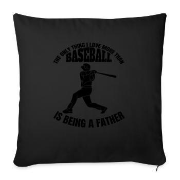 Baseball lover baseball dad dad baseball game - Sofa pillowcase 17,3'' x 17,3'' (45 x 45 cm) - black - Front